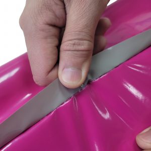 Secure permanent adhesive poly mailers